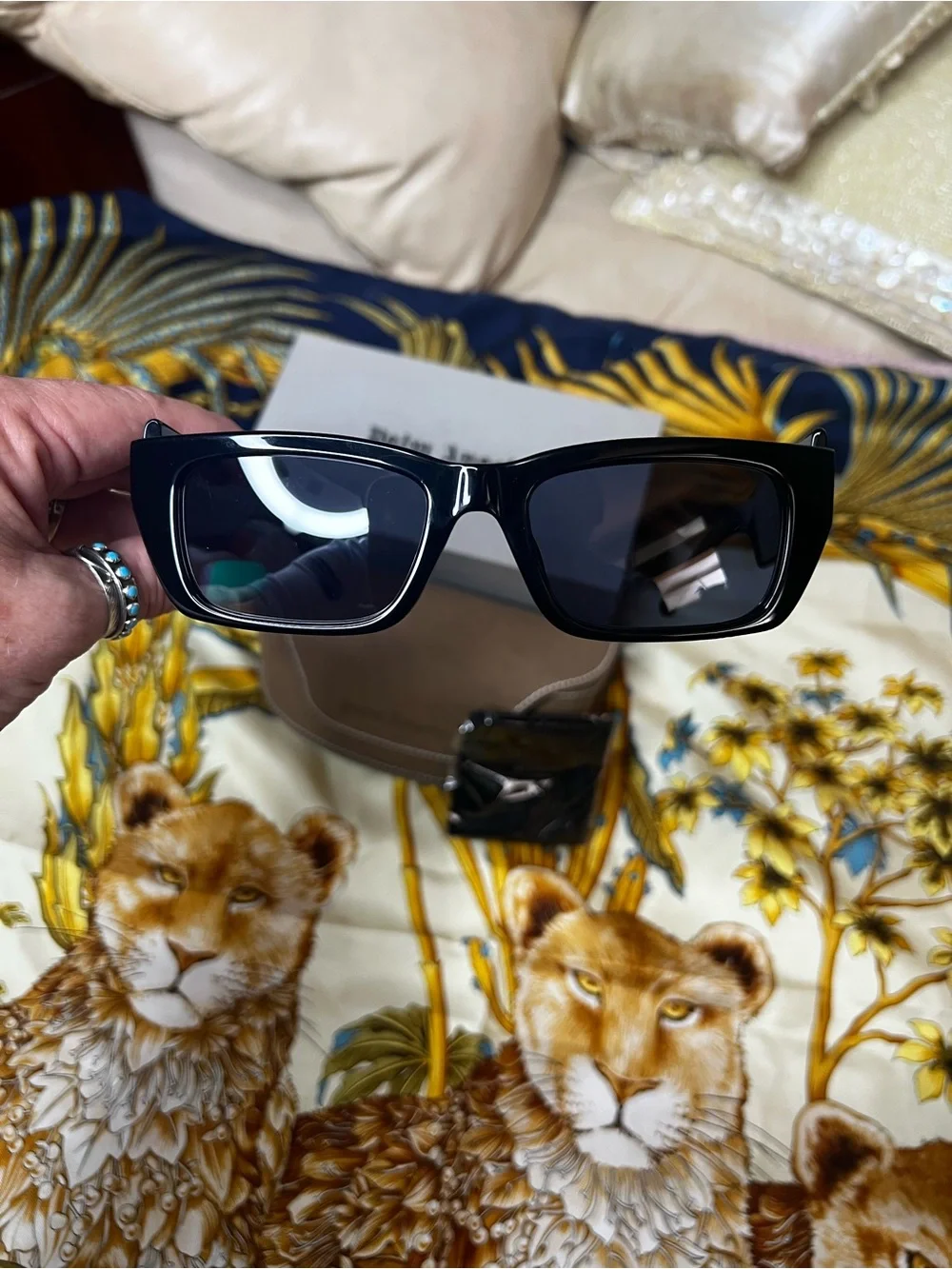 Palm Angels PERI002 PALM 1045 Black/Blue Sunglasses 53-19-145 Brand New Full Set